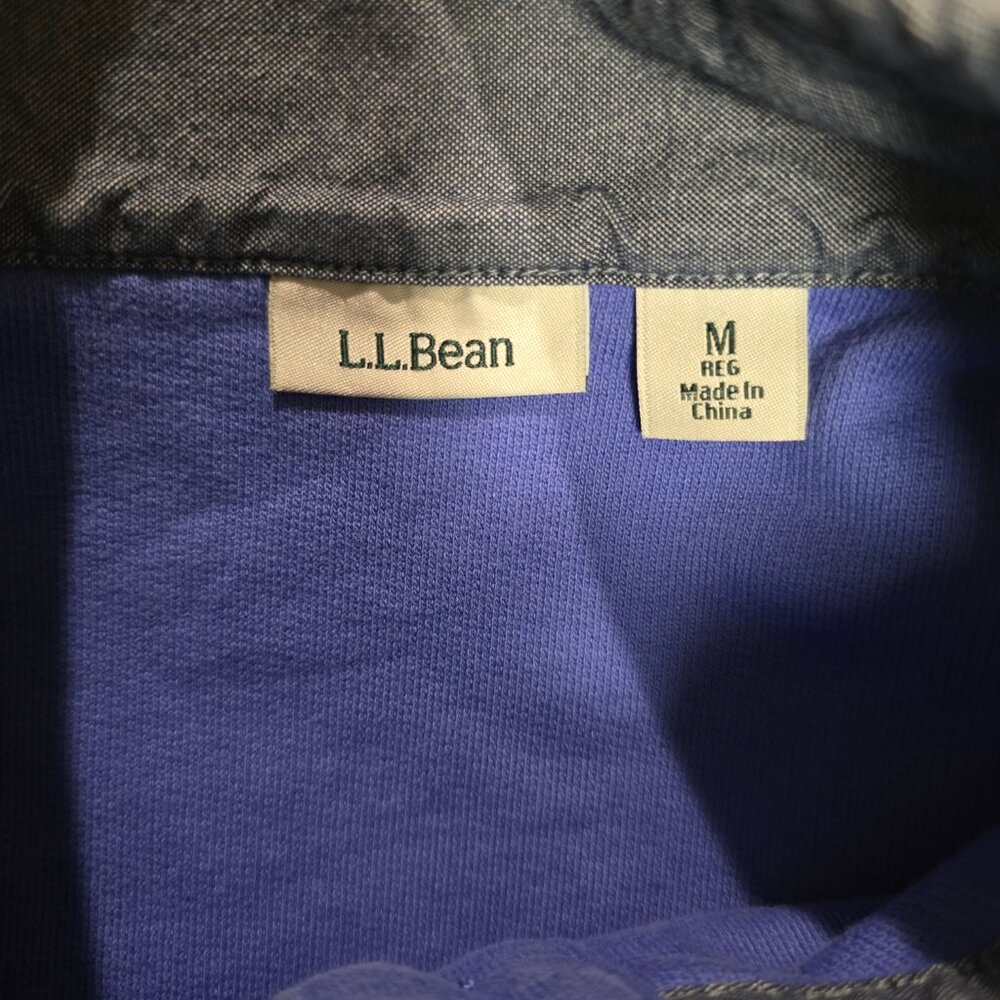 L.L. Bean Women’s Hidden 1/4 Button Long Sleeve Pullover Shirt Periwinkle Medium - Picture 6 of 8